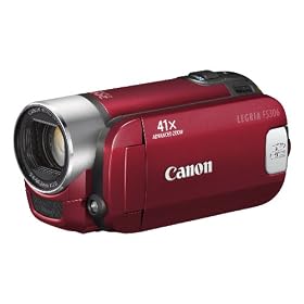 Canon LEGRIA FS306 Camcorder - Red (37x Optical Zoom, 2.7 Inch Widescreen LCD)
