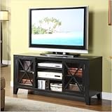 IMAGE OF Powell Black Painted X-Front Distressed 52-Inch TV Stand