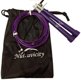 Jump Rope Speed Cable Adjustable Best for CrossFit Training, Boxing, MMA, Double Unders, Exercise and Fitness Includes Bonus Fitness ebook Purple