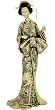 Unique Simple Beautiful Gift Idea for Her - 12" Tall Japanese Design Geisha Figurine Statue w/ Large Bow Kimono