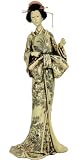Unique Simple Beautiful Gift Idea for Her - 12" Tall Japanese Design Geisha Figurine Statue w/ Large Bow Kimono