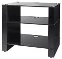 Blok STAX 300 Three Shelf Black Oak Hifi Rack TV Stand AV Hi-fi  Unit [Black Glass]