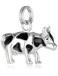 Sterling Silver Enamel Cow Charm