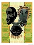 African Masks and Patterns Art Giclee Poster Print by Dynamic Graphics, 12x16