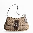 Coach Soho Signature Flap Over Brown Handbag (Khaki/Mahogany)