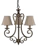 World Imports Lighting 61315-06 Dark Sky Revere 3-Light Scroll Swag Chandelier with Weatherproof Fabric Shades, Flemish