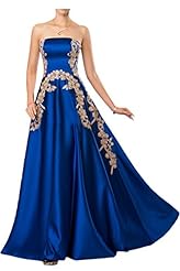Strapless Lace Satin Empire   Waistline Bridesmaid Dress/Prom Dress 