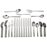 R+B Everyday Silver Strands 18/0 Stainless Steel 45 Piece Flatware Set, Service for 8