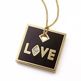 LOVE Made in Heaven (TM) 18k Gold and Black Enamel Pendant