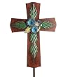 Rust Metal and Polystone Cross Garden Memorial Stake