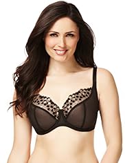 Underwired Embroidered Animal Spotted Sheer DD-G Bra