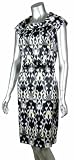 women dress Wear to Work-Tahari by ASL Satin Miriam Belted Dress 12 Black/White/Citrine