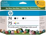 Genuine Hewlett Packard 74/74/75 Threepack Combo (CD976FN) [Electronics]