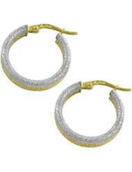 14 Karat Yellow & White Gold 25mm Hoop Earrings