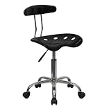 Flash Black and Chrome Computer Task Chair with Tractor Seat