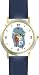 High Action Basketball Art No.4 Basketball Theme - WATCHBUDDY  DELUXE TWO-TONE THEME WATCH - Arabic Numbers - Blue Leather Strap-Size-Large ( Men's Size or Jumbo Women's Size )