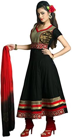 Shubham Fashions Women's Stylishly Elegatnt Punjabi Suit L Black