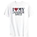 T-Shirt Mens White " I LOVE Japanese Spitz " Dogs