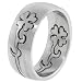 Lucky Clover Stainless Steel Puzzle Ring - Size 7