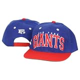 NFL Teams Embroidered Big Name and Logo Flat Bill Snap Back Hats - New York Giants