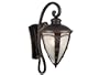 Kenroy Home 70301CM Ribbon and Reed Wall Lantern with Hand Painted Champagne Glass, Caramel Malt, Medium