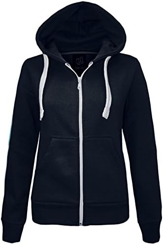 NEW LADIES WOMENS PLAIN HOODIE HOODED ZIP TOP ZIPPER SWEATSHIRT JACKET COAT