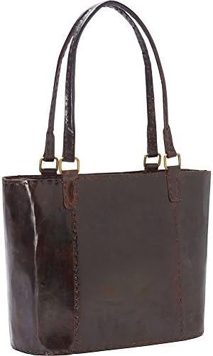 Sharo Leather Bags Women's Large Leather Rustic Tote (Dark Brown)