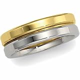 14K Two-Tone Gold Comfort Fit Wedding Band For Men and Women - Size 8.5