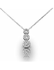 Platinum Dazzling Graduated Halo Style Diamond Pendant. 3/4 CTW