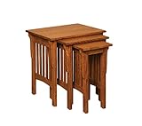 Amish Heirlooms Solid Oak Mission Nesting Table Set, 17" x 23" x 24", Cappuccino Finish
