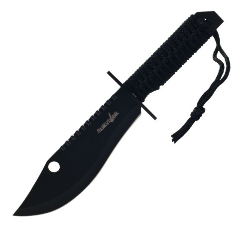 Whetstone Cutlery Full Tang Survivor Knife with Braided Rope Handle (Black)