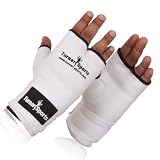 Elasticated Foam Inner Gloves Kick Boxing Bag Mitt Protective Gear Martial Arts White Medium