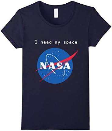 Women's I Need My Space Nasa logo t shirt for science geeks Medium Navy