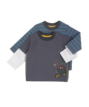 Sueded Robots Graphic Tops 2-Pk