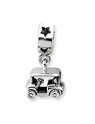 Sterling Silver Reflections Golf Cart Dangle Bead