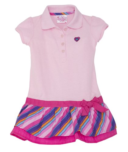 Kidzone Little Girls Pique Knit Polo Tiered Dress (Sizes 4-6x)
