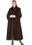 Mink Fur Coat - Mahogany Mink Flower Appliques