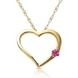 Ruby set in 14k Yellow Gold Heart Shaped Pendant