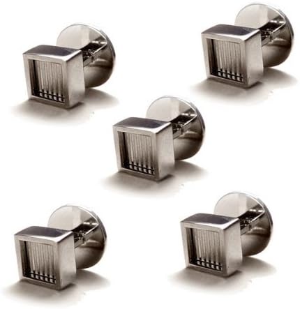 Steel Mindy Stripe Dress Studs by denisonboston