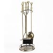 Woodfield Brass Antique 5-piece Tool Set with Ball Handles for Fireplace