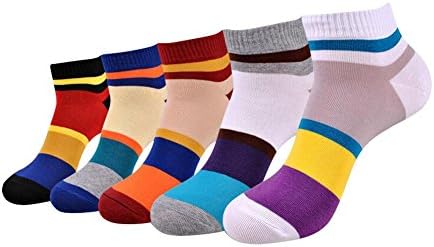 Atlas New York Mens Cotton Casual Socks 5 Pairs Combo Pack, Multicolor Wide Stripes