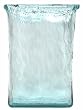 Clear Spanish Glass Large Cube Vase 12"H 9"L 5"W