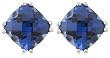 10k Choice of White or Yellow Gold, September Birthstone, Created Ceylon Sapphire Earrings
