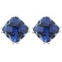 Sumptuously Romantic Princess Cut Sapphire Pendant Earrings Set in Sterling Silver