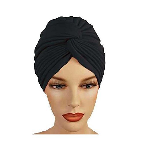 Twisted Pleated Stretchable Polyester Women's Swim Bathing Turban Head Cover / Sun Cap (Available in 8 colors)