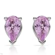 Stud Earrings With 0.50ctw Genuine Sapphires Well Made in 14K White Gold Length 5.5mm