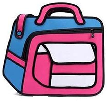 Oime 3 Colors 3D Jump Style 2D Drawing From Cartoon Paper Shoulder Bag