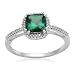 10k White Gold, May Birthstone, Created Emerald title=