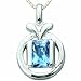 1.75 Carats Genuine Radiant Cut Swiss Blue Topaz Sterling Silver Pendant Necklace