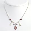Sterling Silver Amethyst/Purple CZ/Mop/Purple&White Cult Pearl Necklace - 16 Inch